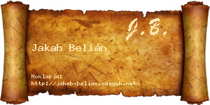 Jakab Belián névjegykártya